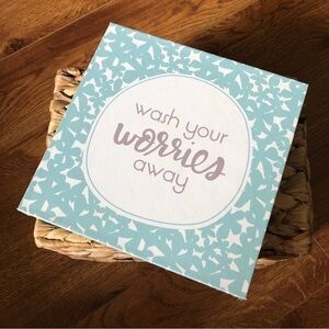 Wash your worries away canvas wall sign